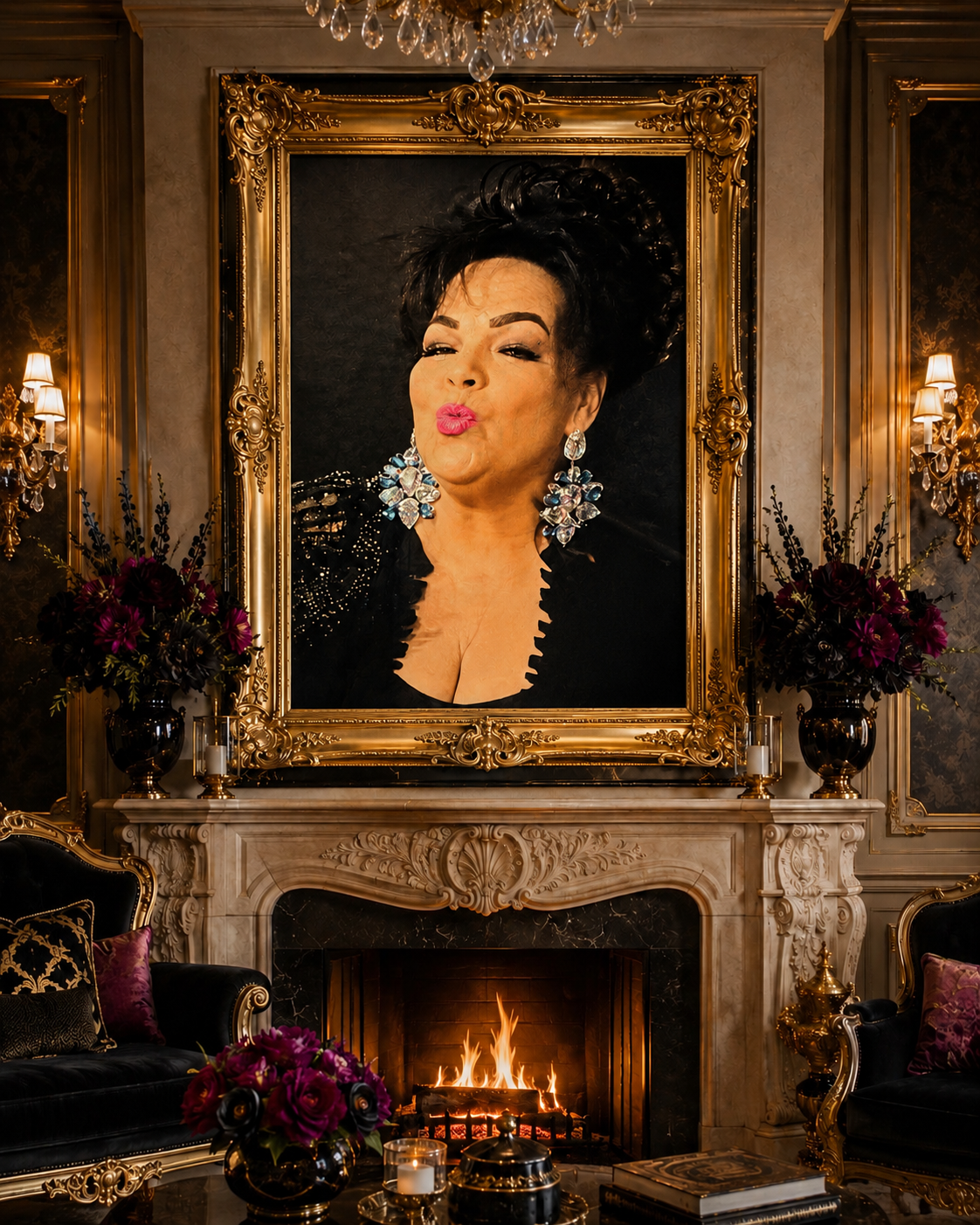 Legacy portrait of Bonita Sharp near a fireplace
